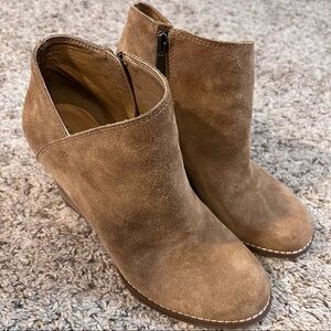 Lucky Brand Tan Suede Wedge Booties